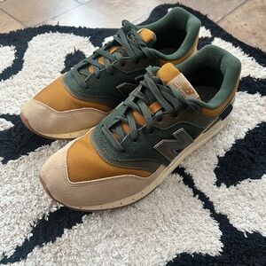 New Balance Olive and Beige Athletic Shoes